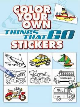 Paperback Color Your Own Things That Go Stickers Book