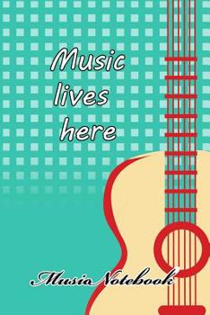 Paperback Music Noteboook: Music Lives Here Book