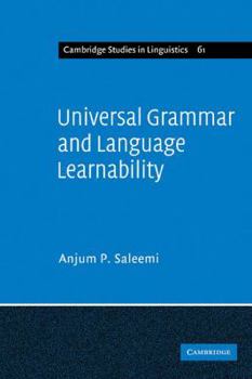 Paperback Universal Grammar and Language Learnability Book