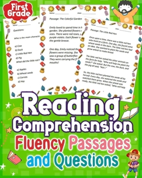 Paperback Reading Comprehension Fluency Passages and Questions First Grade: Enhance first-grade reading skills using fluency passages and questions. Boost compr Book