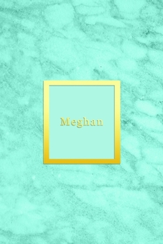 Paperback Meghan: Custom dot grid diary for girls Cute personalised gold and marble diaries for women Customised Sentimental keepsake no Book