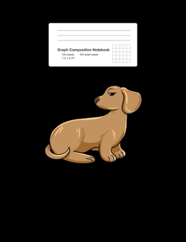 Graph Composition Notebook: Math, Physics, Science Exercise Book - Dachshund Hotdog Hot Owner Funny Pet Dog Lover Gift - Black 5x5 Graph Paper - Back To School Gift For Kids, Teens, Boys, Girls - 7.5"