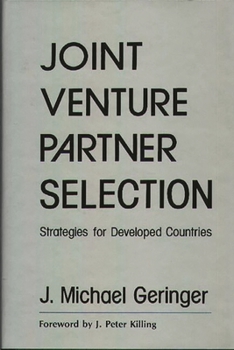 Hardcover Joint Venture Partner Selection: Strategies for Developed Countries Book