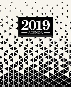 Paperback Agenda 2019: 19x23cm: Agenda 2019 Settimanale Italiano: Triangoli Astratti in Bianco E Nero 7276 [Italian] Book