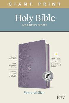 Imitation Leather KJV Personal Size Giant Print Bible, Filament Enabled Edition (Leatherlike, Peony Lavender, Indexed) [Large Print] Book