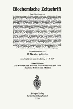 Paperback Zur Kenntnis Der Synthese Von Eiweißstoffen Und Ihrer Bausteine Bei Höheren Pflanzen [German] Book
