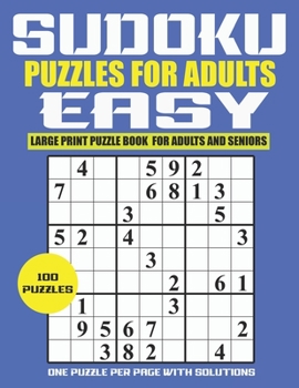 Paperback sudoku puzzles for adults easy: large print puzzle book for adults and seniors Book