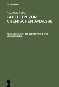 Hardcover Verhalten Der Elemente Und Ihre Verbindungen [German] Book