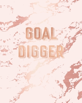 Paperback Goal Digger: Inspirational Quote Notebook, Light Purple Marble and Rose Gold 8 x 10, 120 College Ruled Pages Book