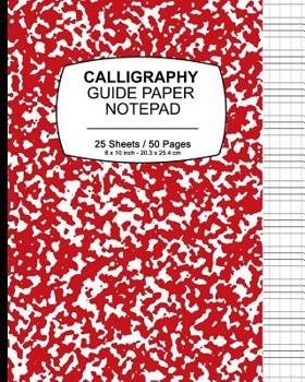 Paperback Calligraphy Guide Paper Notepad: School Marble Red, Calligraphy Guide Book For Lettering and Design Drawing Practice Book