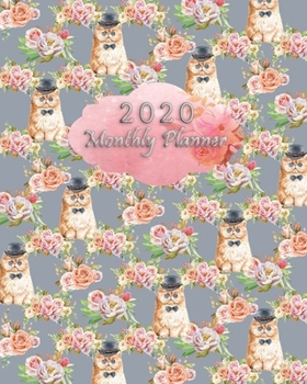 Paperback 2020 Monthly Planner: Cats in Hats Journal Planner Book