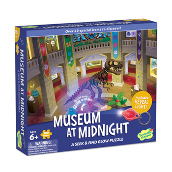 Toy Peaceable Kingdom Museum at Midnight – 100-Pc. Seek & Find Glow Puzzle for Kids Ages 6 & Up – Included Blacklight Reveals Hidden Items – Great for Home or Classrooms Book