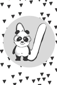Paperback V: Initial V Monogram Notebook Journal Gift Cute Panda character design Book