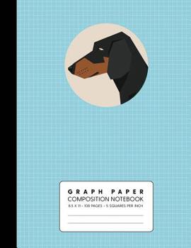 Graph Paper Composition Notebook: Dachshund - Quad Ruled 5 Squares Per Inch for Math & Science (5 x 5 Grid Comp Books - Dog Blue)