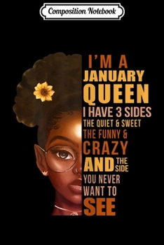 Composition Notebook: Womens Black Queens Are Born In January Funny Birthday Gift  Journal/Notebook Blank Lined Ruled 6x9 100 Pages