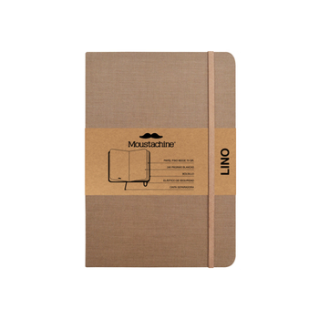 Paperback Moustachine Classic Linen Large Dark Tan Blank Flex Book