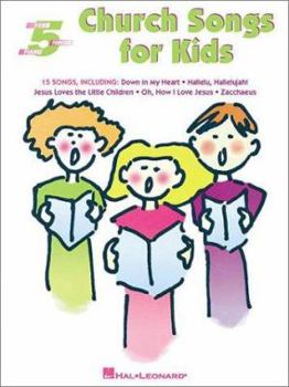 Paperback Church Songs for Kids: Five-Finger Piano Book