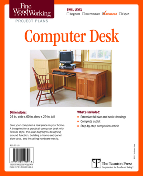 Misc. Supplies Fine Woodworking's Computer Desk Plan Book