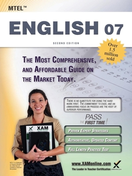 Paperback MTEL English 07 Teacher Certification Study Guide Test Prep Book