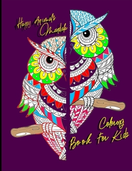 Paperback Happy Animals Mandala Coloring Book For Kids: 24 animals coloring book pages [Large Print] Book