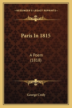 Paperback Paris in 1815: A Poem (1818) Book