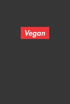 Paperback Vegan Notebook: Lined Journal, 120 Pages, 6 x 9, Affordable Red Box Logo Style Gift Journal Matte Finish Book