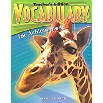 Paperback Great Source Vocabulary for Achievement: Teacher Edition Grade 9 Third Course 2006 Book