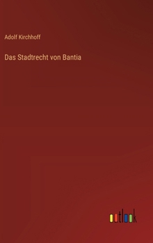Hardcover Das Stadtrecht von Bantia [German] Book