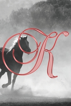 K Journal: A Monogram K Initial Capital Letter Notebook For Writing And Notes: Great Personalized Gift For All First, Middle, Or Last Names (Red Maroon Gold Horse Equestrian Animal Print)