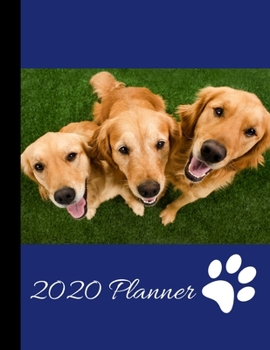 Paperback 2020 Planner: Golden Retriever Dog Cover - 2020 Monthly Planner Organizer Undated Calendar And ToDo List Tracker Notebook Book