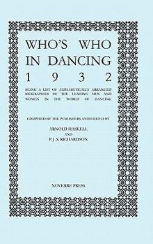 Hardcover Who's Who in Dancing 1932 Book