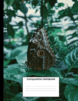 Paperback Composition Notebook: Cute Colorful Butterfly College Ruled Notebook Journal Diary For Students Book