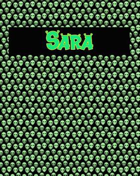 Paperback 120 Page Handwriting Practice Book with Green Alien Cover Sara: Primary Grades Handwriting Book