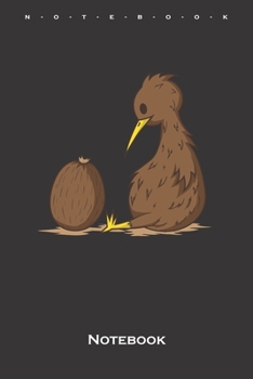 Kiwi bird looking wondered on a Kiwi fruit Notebook: Dot Grid Journal/Logbook for animal friends, who love the flightless kiwi bird from New Zealand
