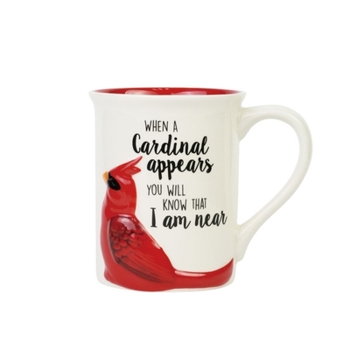 Kitchen Enesco Our Name is Mud Bereavement Comforting Cardinal Always Near Sculpted Coffee Mug, 1 Count (Pack of 1), Multicolor Book