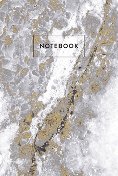 Paperback Notebook: White Glimmer Marble - Notizbuch in moderner Marmor Optik - ca. DIN A5 (6x9''), liniert, 108 Seiten, Wei?er Marmor mit Book