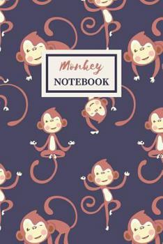 Paperback Monkey Notebook: Cute Gift Journal for Girls College-Ruled 120-page Blank Lined Notebook 6 x 9 in (15.2 x 22.9 cm) Book