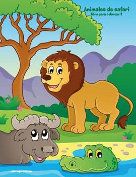 Paperback Animales de safari libro para colorear 2 [Spanish] Book
