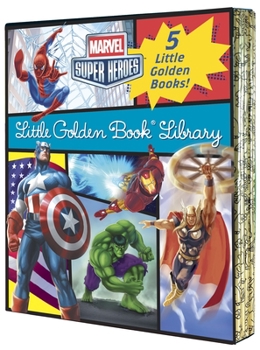 Hardcover Marvel Super Heroes Little Golden Book Library: 5-Book Boxed Set: Spider-Man, Hulk, Iron Man, Captain America, the Avengers Book