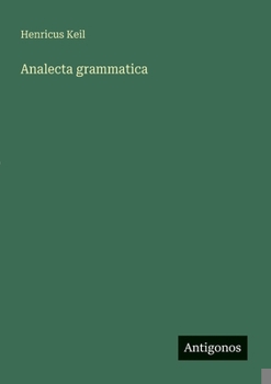 Paperback Analecta grammatica [German] Book