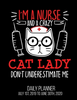 Paperback I'm A Nurse & A Crazy Cat Lady Don't Underestimate Me Daily Planner July 1st, 2019 To June 30th, 2020: Nursing School Student Funny RN CNA LPN Daily P Book