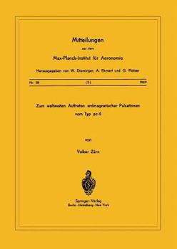 Paperback Zum Weltweiten Auftreten Erdmagnetischer Pulsationen Vom Typ PC 4 [German] Book