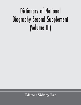 Paperback Dictionary of national biography Second Supplement (Volume III) Book