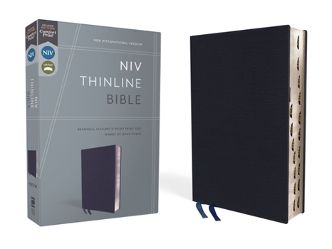Bonded Leather NIV, Thinline Bible, Bonded Leather, Navy, Indexed, Red Letter Edition Book