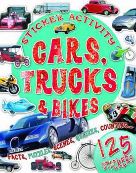 Paperback Sticker Activity Cars, Trucks and Bikes Book