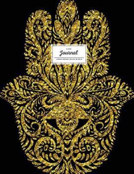 Paperback Lined Journal (Diary, Notebook). Hamsa Design. Black & Gold Book