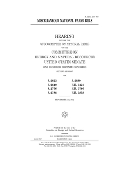 Miscellaneous national parks bills