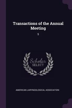 Paperback Transactions of the Annual Meeting: 5 Book