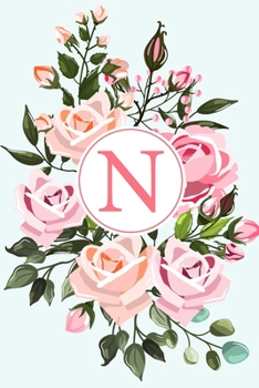 Paperback N: 110 Sketchbook Pages - Monogram Sketch Notebook with a Pink Watercolor Design - Personalized Initial Letter Journal - Book