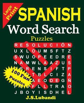Paperback Large Print Spanish Word Search Puzzles [Spanish] [Large Print] Book